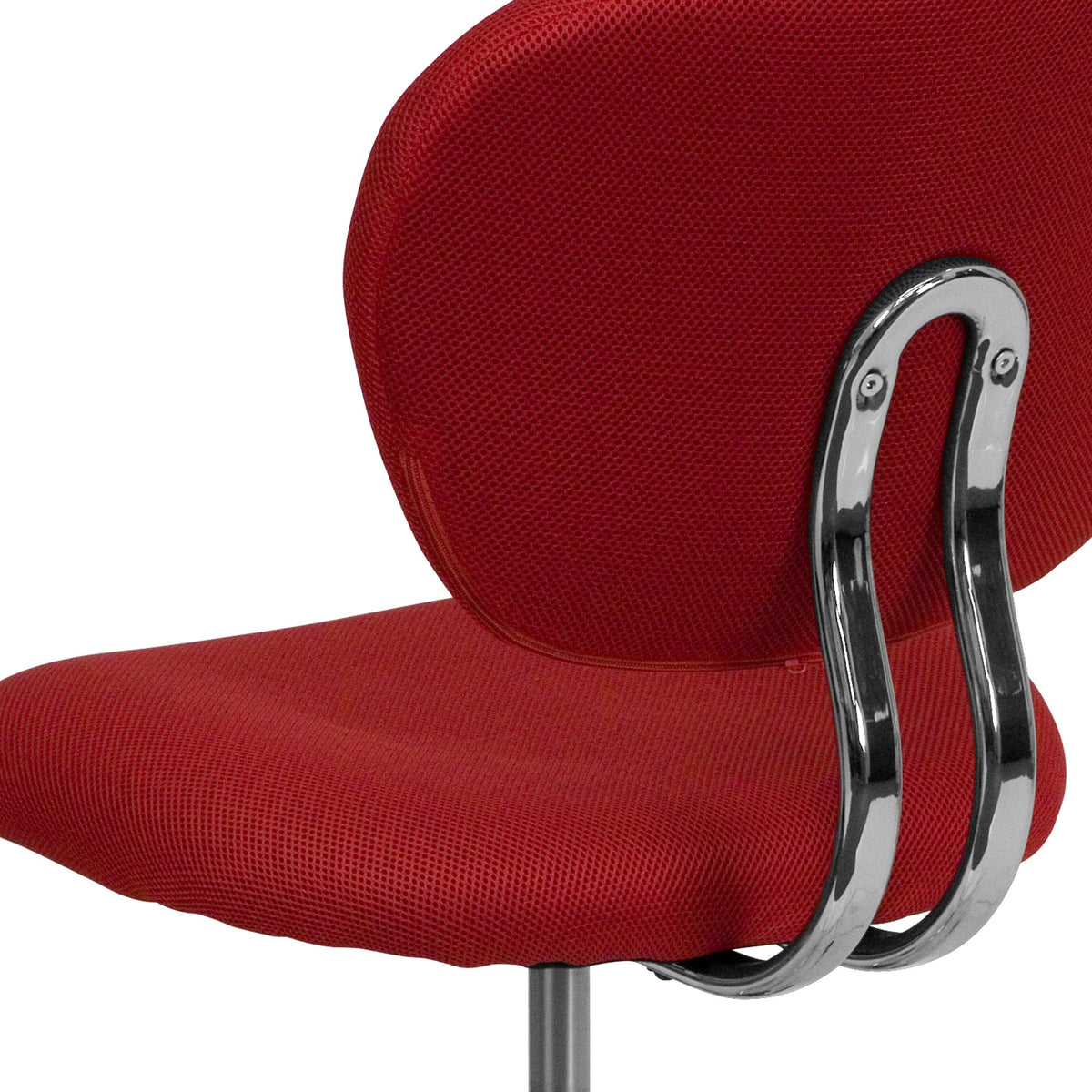 Red |#| Mid-Back Red Mesh Padded Swivel Task Office Chair with Chrome Base