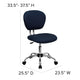 Navy |#| Mid-Back Navy Mesh Padded Swivel Task Office Chair with Chrome Base