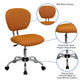 Orange |#| Mid-Back Orange Mesh Padded Swivel Task Office Chair with Chrome Base