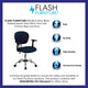 Navy |#| Mid-Back Navy Mesh Padded Swivel Task Office Chair with Chrome Base and Arms