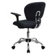 Gray |#| Mid-Back Gray Mesh Padded Swivel Task Office Chair with Chrome Base and Arms