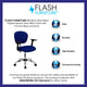 Blue |#| Mid-Back Blue Mesh Padded Swivel Task Office Chair with Chrome Base and Arms