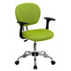 Apple Green |#| Mid-Back Apple Green Mesh Padded Swivel Task Office Chair w/ Chrome Base & Arms
