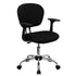 Mid-Back Mesh Padded Swivel Task Office Chair with Chrome Base and Arms