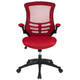 Red Mesh/Black Frame |#| Mid-Back White Mesh Swivel Ergonomic Task Office Desk Chair with Flip-Up Arms