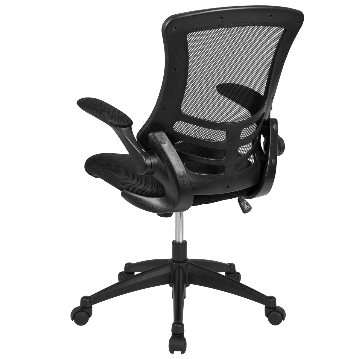 Black Mesh/Black Frame |#| Mid-Back Black Mesh Swivel Ergonomic Task Office Chair with Flip-Up Arms