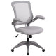 Gray |#| Mid-Back Gray Mesh Swivel Ergonomic Task Chair with Gray Frame and Flip-Up Arms