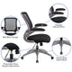 Black |#| Mid-Back Black Mesh Ergonomic Task Office Chair with Gray Frame and Flip-Up Arms