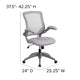 Gray |#| Mid-Back Gray Mesh Swivel Ergonomic Task Chair with Gray Frame and Flip-Up Arms