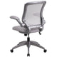 Gray |#| Mid-Back Gray Mesh Swivel Ergonomic Task Chair with Gray Frame and Flip-Up Arms