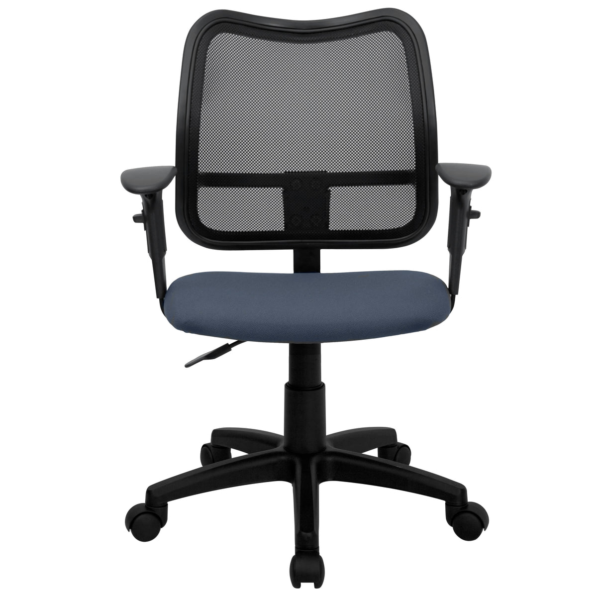 Navy Blue |#| Mid-Back Navy Blue Mesh Swivel Task Office Chair with Adjustable Arms