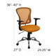Orange |#| Mid-Back Orange Mesh Swivel Task Office Chair with Chrome Base and Arms