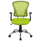 Green |#| Mid-Back Green Mesh Swivel Task Office Chair with Chrome Base and Arms