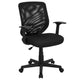 Mid-Back Black Mesh Tapered Back Swivel Task Office Chair with T-Arms