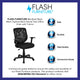 Mid-Back Black Mesh Tapered Back Swivel Task Office Chair with T-Arms