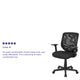 Mid-Back Black Mesh Tapered Back Swivel Task Office Chair with T-Arms