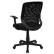 Mid-Back Black Mesh Tapered Back Swivel Task Office Chair with T-Arms