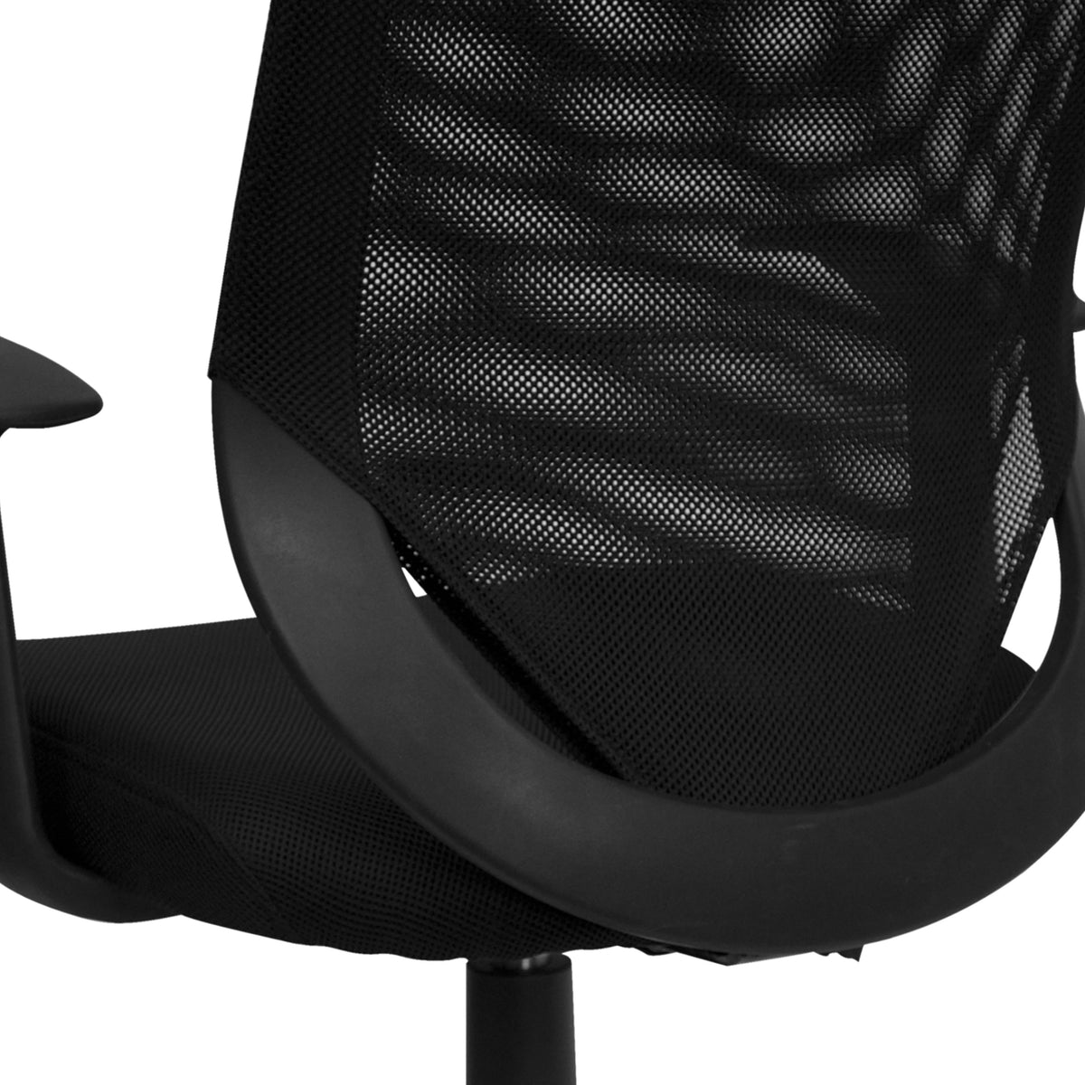 Mid-Back Black Mesh Tapered Back Swivel Task Office Chair with T-Arms