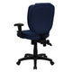 Navy Blue Fabric |#| Mid-Back Navy Blue Fabric Multifunction Office Chair with Pillow Top Cushioning