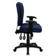 Navy Blue Fabric |#| Mid-Back Navy Blue Fabric Multifunction Office Chair with Pillow Top Cushioning