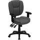 Gray Fabric |#| Mid-Back Gray Fabric Multifunction Swivel Office Chair w/ Pillow Top Cushioning