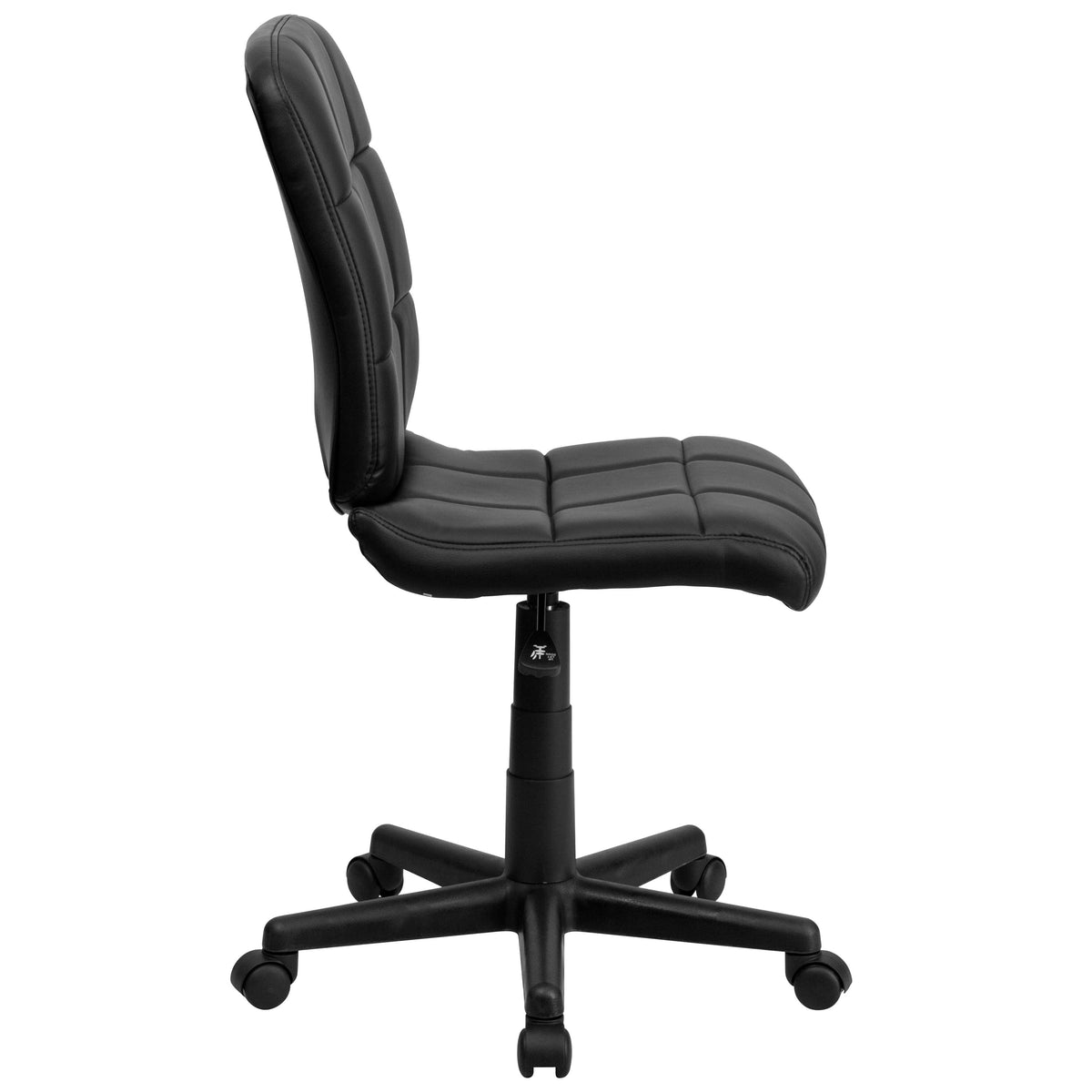 Black |#| Mid-Back Black Quilted Vinyl Swivel Task Office Chair - Home Office Chair