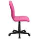 Pink |#| Mid-Back Pink Quilted Vinyl Swivel Task Office Chair - Home Office Chair