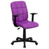 Mid-Back Quilted Vinyl Swivel Task Office Chair with Arms