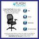 Black Mesh & LeatherSoft |#| Mid-Back Black Super Mesh Office Chair w/LeatherSoft Seat with Adjustable Lumbar