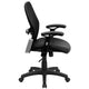 Black Mesh & LeatherSoft |#| Mid-Back Black Super Mesh Office Chair w/LeatherSoft Seat with Adjustable Lumbar