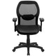 Black Mesh & LeatherSoft |#| Mid-Back Black Super Mesh Office Chair w/LeatherSoft Seat with Adjustable Lumbar