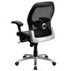 Black Mesh & LeatherSoft |#| Mid-Back Black Super Mesh Office Chair with LeatherSoft Seat & Knee Tilt Control