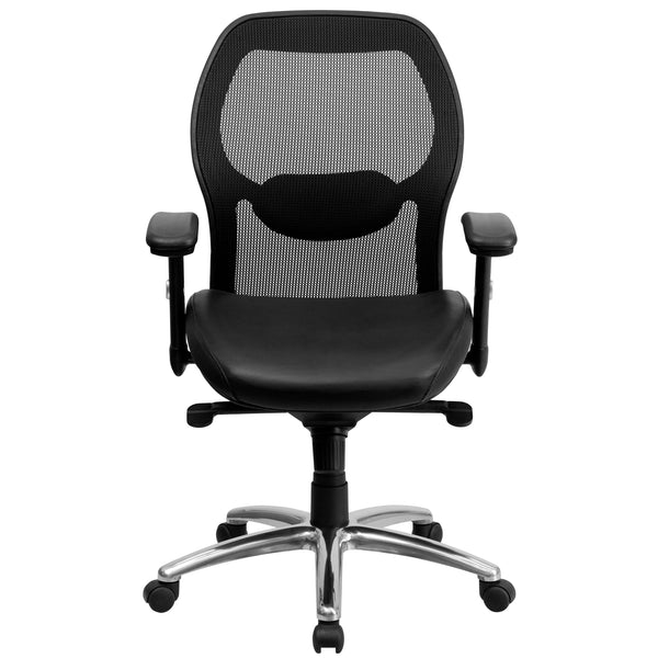Black Mesh |#| Mid-Back Black Mesh Office Chair w/Knee Tilt Control-Adjustable Lumbar/Arms
