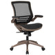 Black Mesh/Gold Frame |#| Black Mid-Back Mesh Executive Office Chair with Gold Frame and Flip-Up Arms