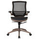 Black Mesh/Gold Frame |#| Black Mid-Back Mesh Executive Office Chair with Gold Frame and Flip-Up Arms