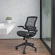 Black Mesh/Black Frame |#| Black Mid-Back Mesh Executive Office Chair with Black Frame and Flip-Up Arms