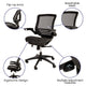 Black Mesh/Black Frame |#| Black Mid-Back Mesh Executive Office Chair with Black Frame and Flip-Up Arms