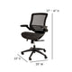 Black Mesh/Black Frame |#| Black Mid-Back Mesh Executive Office Chair with Black Frame and Flip-Up Arms
