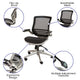 Black Mesh/Graphite Silver Frame |#| Black Mid-Back Mesh Executive Office Chair with Graphite Frame and Flip-Up Arms