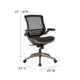 Black Mesh/Gold Frame |#| Black Mid-Back Mesh Executive Office Chair with Gold Frame and Flip-Up Arms