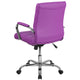 Purple |#| Mid-Back Purple Vinyl Executive Swivel Office Chair with Chrome Base and Arms