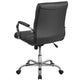 Black |#| Mid-Back Black Vinyl Executive Swivel Office Chair with Chrome Base and Arms