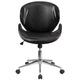 Black LeatherSoft/Mahogany Frame |#| Mid-Back Mahogany Wood Conference Office Chair in Black LeatherSoft