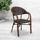 Dark Brown Rattan/Red Bamboo-Aluminum Frame |#| Dark Brown Rattan Restaurant Patio Chair with Red Bamboo-Aluminum Frame