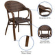 Cocoa Rattan/Bamboo-Aluminum Frame |#| Cocoa Rattan Restaurant Patio Chair with Bamboo-Aluminum Frame