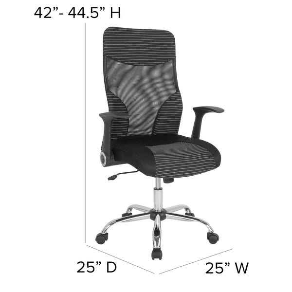 High Back Ergonomic Office Chair with Black and White Contemporary Mesh Design