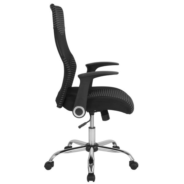 High Back Ergonomic Office Chair with Black and White Contemporary Mesh Design