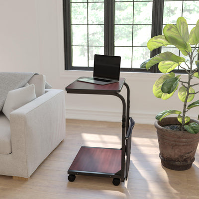 Mobile Sit-Down, Stand-Up Computer Ergonomic Desk with Removable Pouch (Adjustable Range 27'' - 46.5'') - View 2
