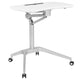 White |#| White Mobile Sit-Down, Stand-Up Ergonomic Computer Desk - Standing Desk