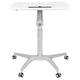 White |#| White Mobile Sit-Down, Stand-Up Ergonomic Computer Desk - Standing Desk